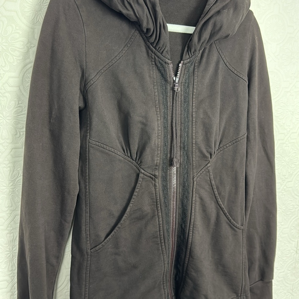 Prairie Underground Organic Cotton Hoodie Jacket Dark Brown Size Small Earthy - Picture 6 of 9